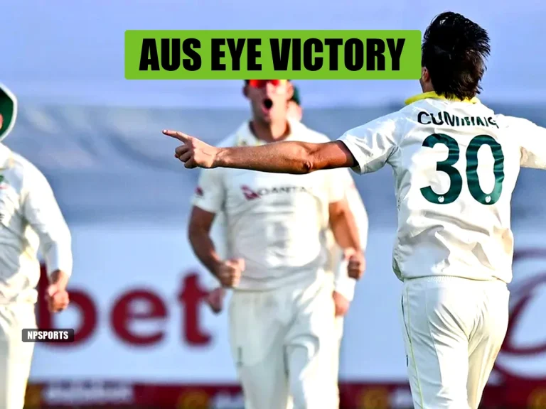 Pat Cummins and Australian teammates celebrate South Africa wickets on Day 4 of 1st Test at Kingsmead Durban