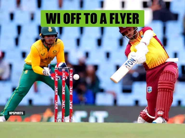 West Indies captain Shai Hope drives during explosive batting display in 4th T20I against India in Hyderabad